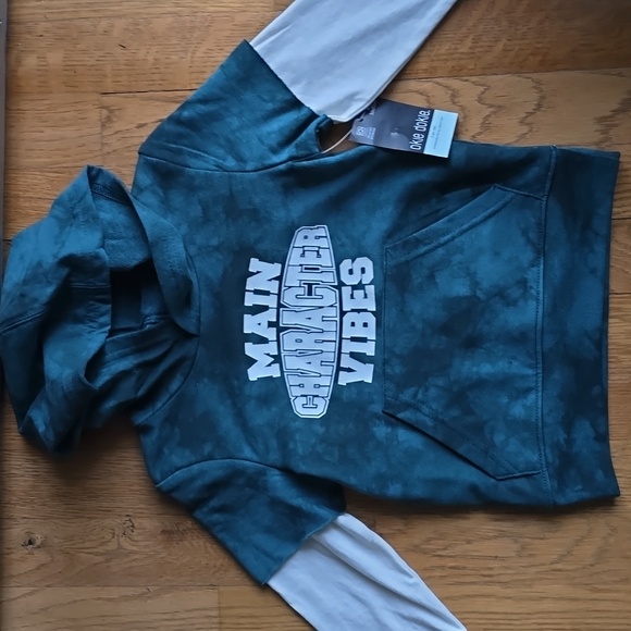 OKIE DOKIE TODDLER BOYS 2 PIECE TEAL TIE DYE HOODED OUTFIT SIZE 2T - Picture 2 of 7